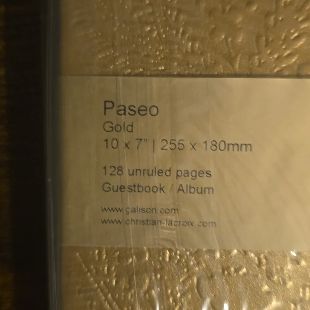 ❤️BUY 2 GET 1 FREE  Christian Lacroix Gold Embossed Paseo Guest Book